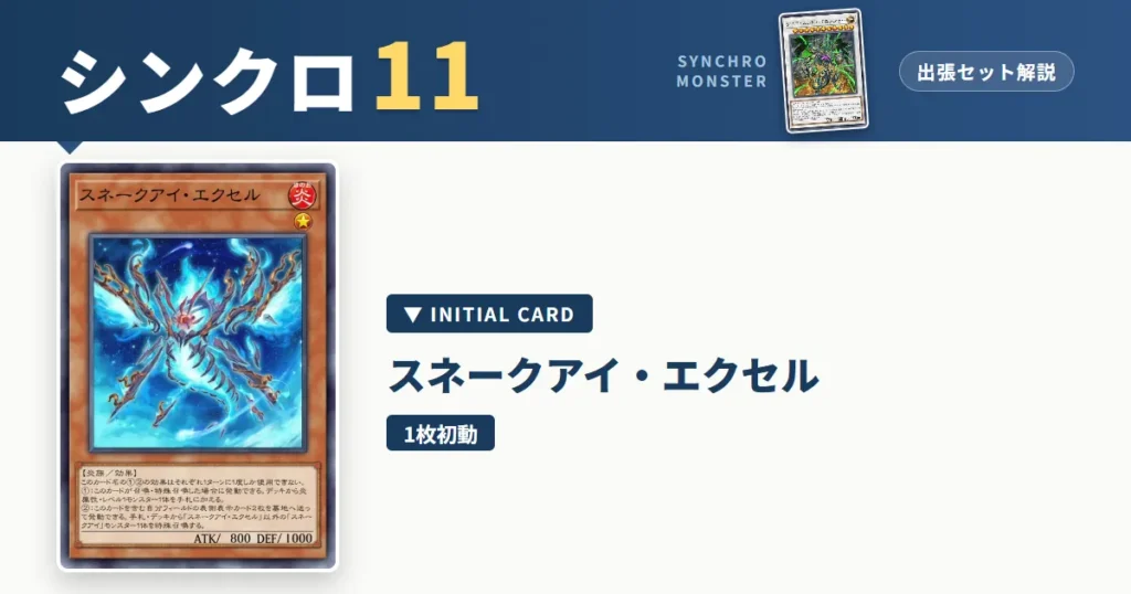 レベル11シンクロ｜スネークアイ・エクセル出張セット＆展開ルート解説【遊戯王マスターデュエル】 アイキャッチ