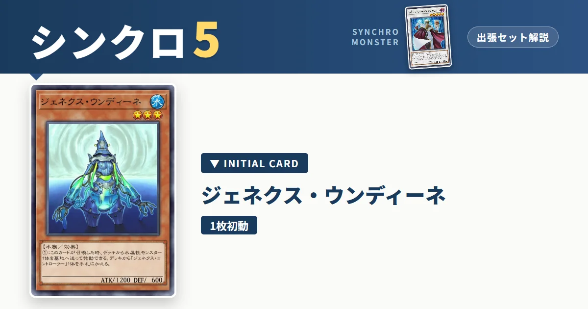 レベル5シンクロ|ジェネクス・ウンディーネ出張セット&展開ルート解説【遊戯王マスターデュエル】 アイキャッチ