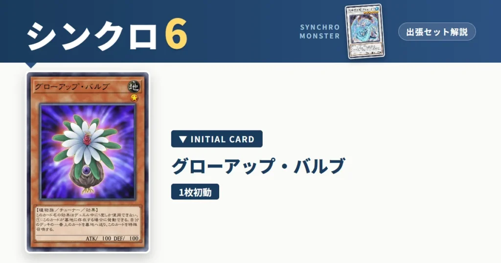 レベル6シンクロ｜グローアップ・バルブ出張セット＆展開ルート解説【遊戯王マスターデュエル】 アイキャッチ