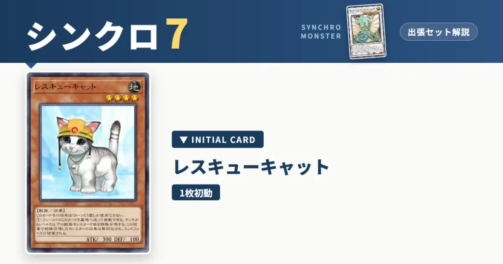 レベル7シンクロ｜レスキューキャット出張セット＆展開ルート解説【遊戯王マスターデュエル】 アイキャッチ