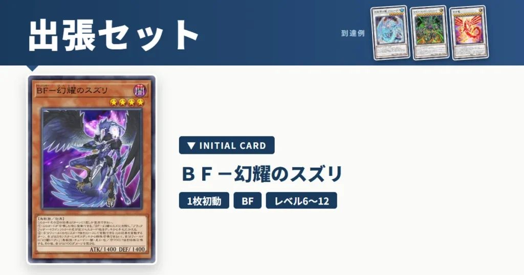 ＢＦ－幻耀のスズリの展開・出張セット｜レベル6・11〜12シンクロを1枚から【遊戯王マスターデュエル】