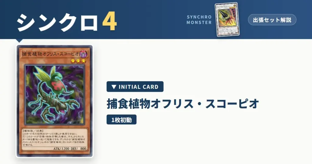 レベル4シンクロ｜捕食植物オフリス・スコーピオ出張セット＆展開ルート解説【遊戯王マスターデュエル】