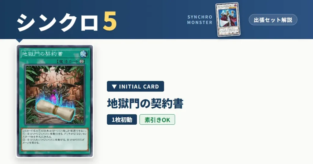 レベル5シンクロ｜地獄門の契約書出張セット＆展開ルート解説【遊戯王マスターデュエル】
