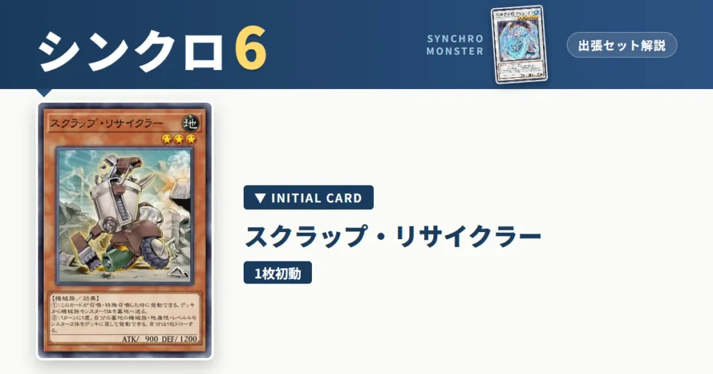 レベル6シンクロ｜スクラップ・リサイクラー出張セット＆展開ルート解説【遊戯王マスターデュエル】
