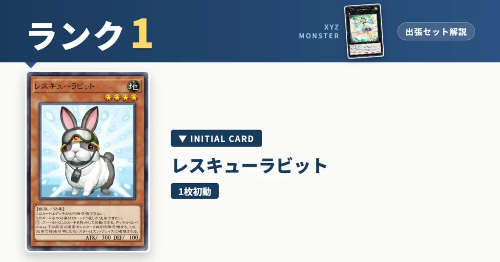 ランク1エクシーズ｜レスキューラビット出張セット＆展開ルート解説【遊戯王マスターデュエル】
