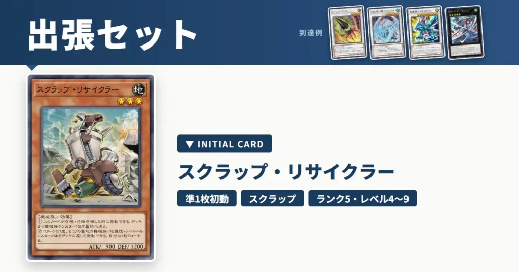 スクラップ・リサイクラーの展開・出張セット｜レベル4・6・9シンクロとランク5エクシーズを1枚から【遊戯王マスターデュエル】