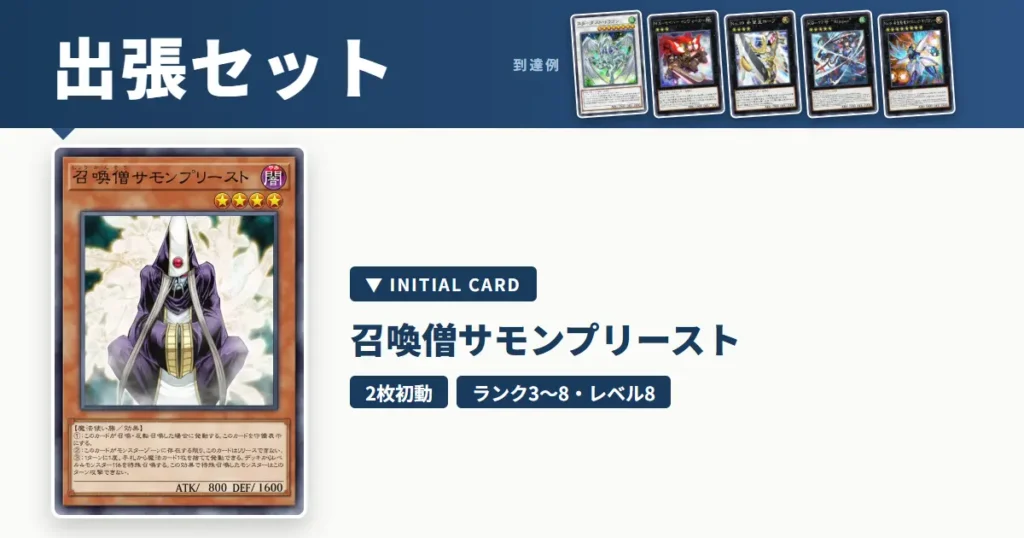 召喚僧サモンプリーストの展開・出張セット｜レベル8シンクロとランク3〜5エクシーズを1枚から【遊戯王マスターデュエル】